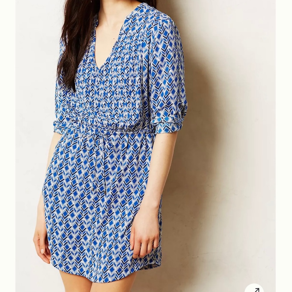Maeve Anthropologie Boho Blue Galen Dress
